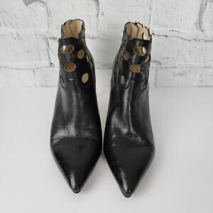 Charly Amar black Boots Sz 7.5 M leather bootie ACL